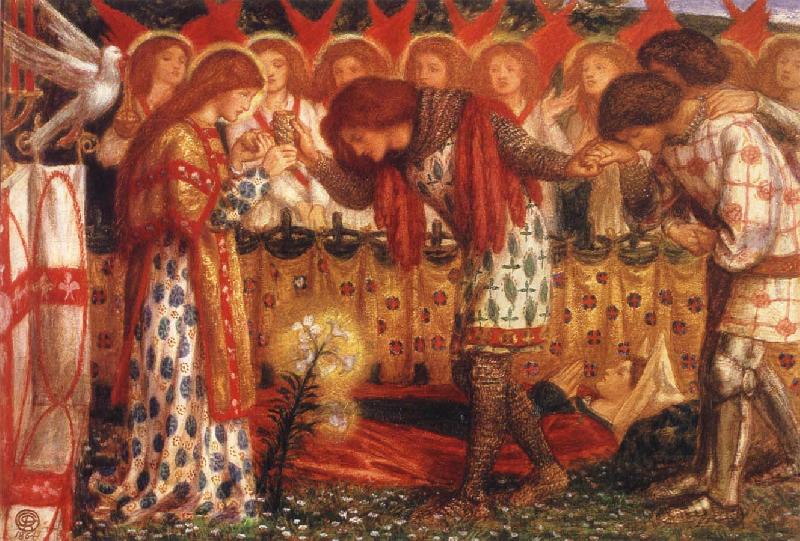 Dante Gabriel Rossetti Sir Bors and Sir Percival were Fed with the Sanct Grael Germany oil painting art